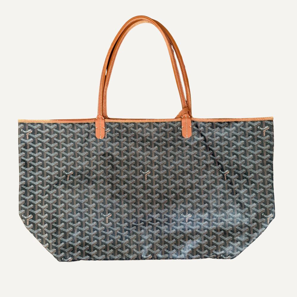 Goyard Black and Tan Chevron Shoulder Bag